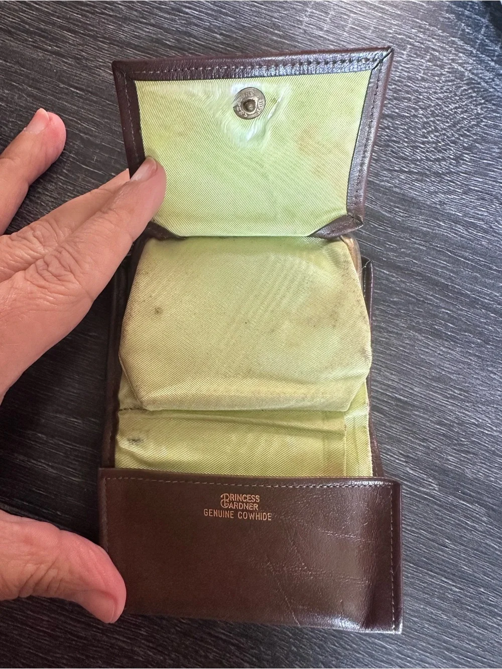 Pair Vintage Coin Purses - Leather and Cowhide